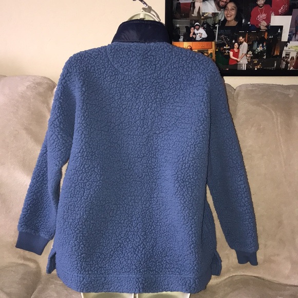 Aerie XS light and dark blue Sherpa pullover quarter zip 💕 - Picture 3 of 7